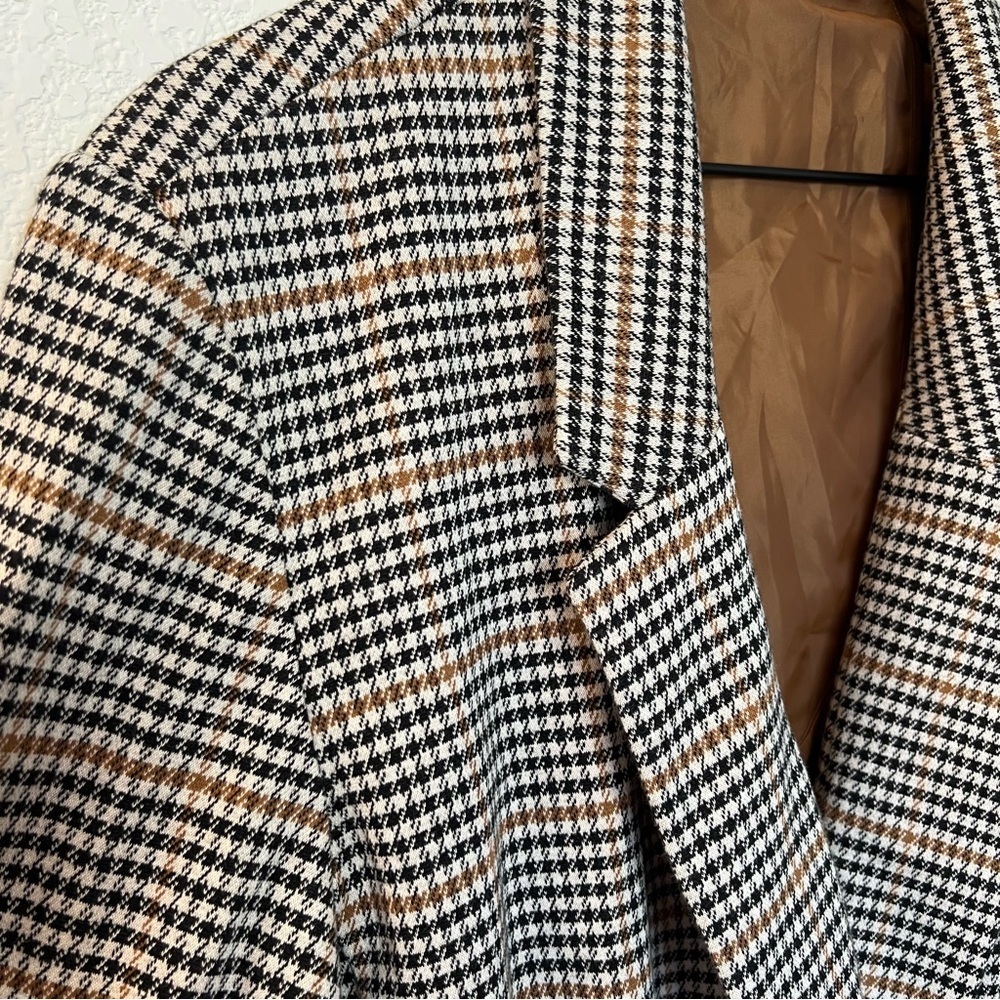 NWT Old Navy Oversized Houndstooth Plaid Single Button Blazer Jacket XXL Tall - Picture 7 of 13